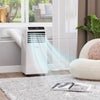 10000 BTU Mobile Portable Air Conditioner with Cooling, Dehumidifier, and Ventilating with Remote Control, 2 Speed Fans, 24-Hour Timer, White