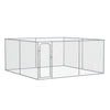 Heavy Duty Outdoor Dog Kennel Galvanized Chain Link Fence, Pet Run House Chicken Coop with Secure Lock Mesh Sidewalls for Backyard, Silver