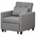 Convertible Chair Bed, Sofa Bed Multi-Functional Sleeper Ottoman Recliner with Adjustable Angle Backrest and Pillow for Dorm, Gray