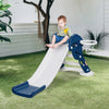 Indoor/Outdoor Kids Toy Slide with a Safety Triangle Design, Texturized Steps, & Side Basketball Hoop - Blue