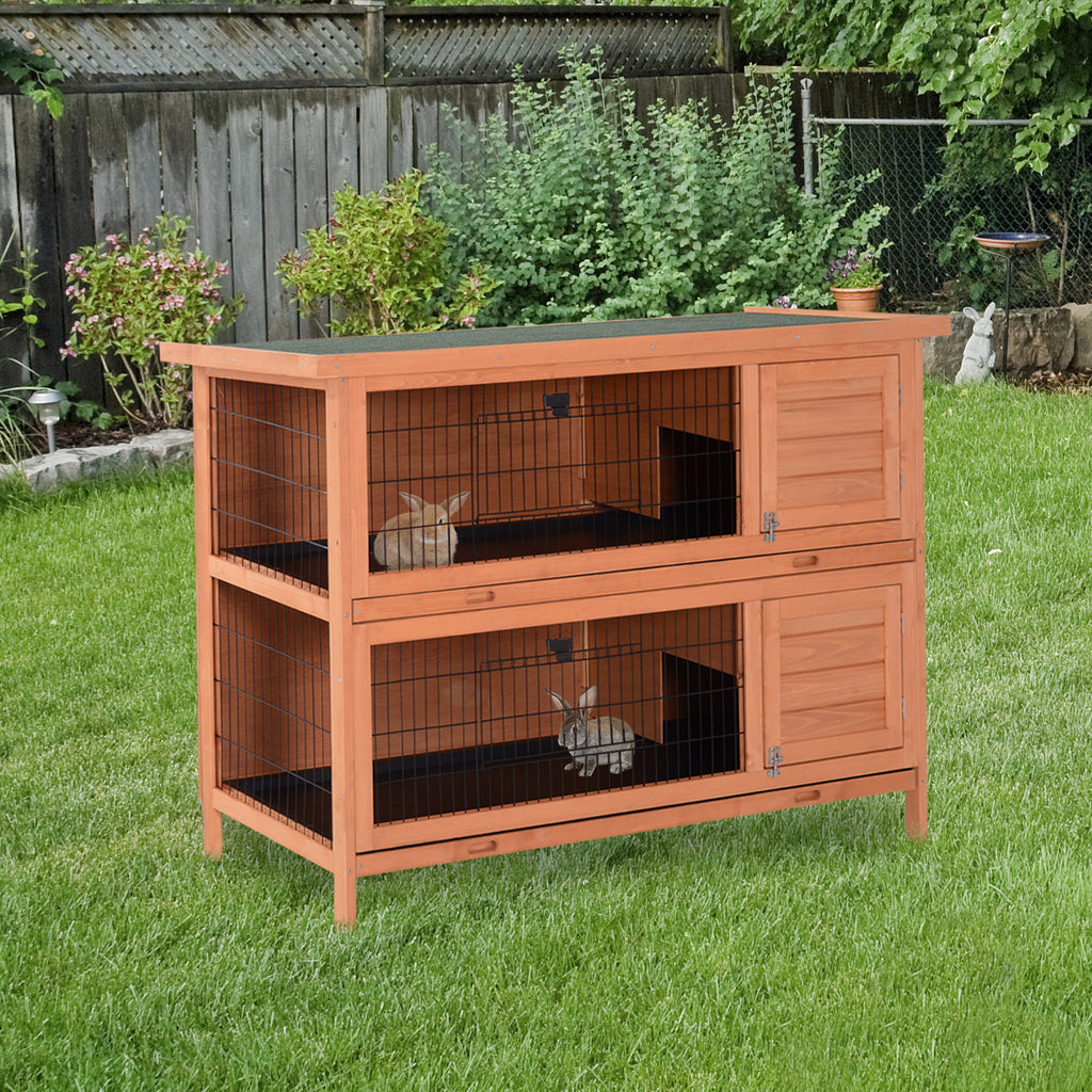 Stacked Rabbits Outdoor Bunny Cage 2 Story Stacked Wooden Bunny Rabbit Hutch Guinea wi