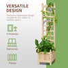 Raised Flower Bed With Trellis Standing Lattice Panels For Plants Flowers Or Vine Garden Outdoor Indoor 11.75" X 11.5" X 49.25", Natural