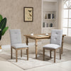 High Back Dining Chairs, Set of 2, Tufted Fabric Upholstered Armless Side Chairs with Solid Wood Legs for Living Room, Kitchen, Study, Grey