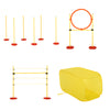 4-piece Portable Pet Agility Training Equipment for Dogs with Weave Pole, Jumping Ring, High Jump, & Tunnel