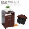 Mobile File Cabinet Organizer with Drawer and Cabinet, Printer Stand with Castors, Brown
