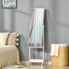 Floor Standing Jewelry Cabinet, Lockable Jewelry Organizer with Full-Length Mirror,  and 4 Adjustable Angles, White