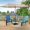 4PCs Parasol Base Stand Weights Umbrella Base Sand Water Filled Steel HDPE Black