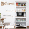 69" Kitchen Buffet Hutch with 3-Tier Shelving, Freestanding Storage Pantry Cabinet, Sideboard with Shelves and Open Countertop, White