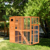 Large Wooden Outdoor Cat Enclosure Catio Cage With Ramp and Covered House 77" x 38" x 69"