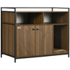 Hidden Cat Litter Box Enclosure with Scratching Pad, Cat Washroom Storage Bench Side End Table with Double Doors, Brown