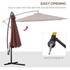 10' Cantilever Hanging Tilt Offset Patio Umbrella with UV & Water Fighting Material and a Sturdy Stand, Brown