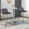 Bar Stools, Bar Stools with Backs, Velvet-Touch Fabric, Steel Legs for Kitchen, Bar, Bar Height Bar Stools, Grey