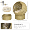 Cat Basket Bed with Cushion, Elevated Kitty House with Stand for Indoor Cats, Î¦20" x 23.5"H, Yellow