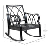 Rattan Wicker Rocking Chair with Padded Cushions, Aluminum Frame, Armrest for Garden, Patio, and Backyard, Grey