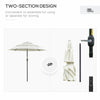 9' 3-Tier Patio Umbrella, Outdoor Market Umbrella with Crank and Push Button Tilt for Deck, Backyard and Lawn, Beige