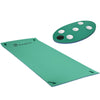 12.5' x 5' Lily Pad Floating Mat with Drink Holders for Pool and Lake, 3-Layer Portable Water Mat Float Dock, Green