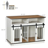 Dog Crate Furniture for Large Dogs, Double Dog Kennel for Small Dogs with Shelves, Sliding Doors, 47" x 23.5" x 35", White
