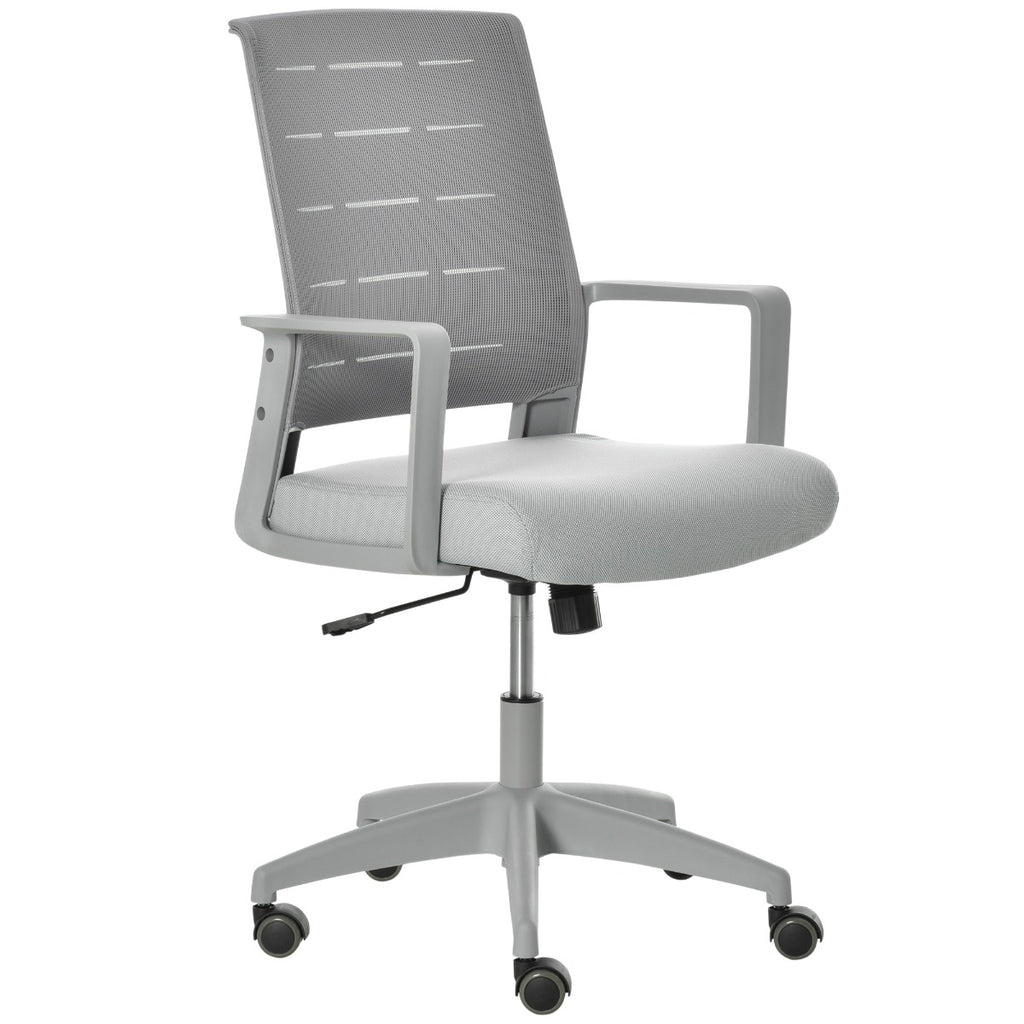 Task Chair, Desk Chair with Lumbar Support, Adjustable Height for Office, Ergonomic Chair, Grey