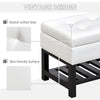 44" Tufted Faux Leather Ottoman Storage Bench with Shoe Rack - White