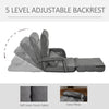 Convertible Floor Sofa Bed, Recliner Armchair Upholstered Sleeper Chair with Pillow for Living Room Bedroom Lounge, Grey