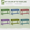 Wooden Raised Garden Bed, Elevated Planter Box Stand with 8 Slots and Open Shelf, Dark Grey