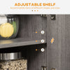Buffet Cabinet, Sideboard Storage Cabinet with 9-Bottle Wine Rack and Adjustable Shelf for Home Bar, Distressed Grey