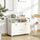 Sideboard Buffet Cabinet with Storage Drawers, Large Tabletop and Crossbar Side Design, White