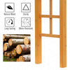 7' Wood Steel Outdoor Garden Arched Trellis Arbor with Natural Fir Wood & Side Panel for Climbing Vines, Orange