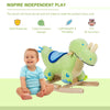 Kids Plush Ride-On Rocking Horse Toy Dinosaur Ride on Rocker - Green with Realistic Sounds