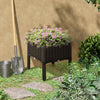 Plastic Raised Garden Bed Planter Raised Bed with Self-Watering Design and Drainage Holes for Flowers, Brown