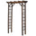 7' Wood Steel Outdoor Garden Arched Trellis Arbor with Natural Fir Wood & Side Panel for Climbing Vines, Carbonized Color