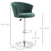 Adjustable Bar Stools Set of 2, Upholstered Counter Height Barstool with Swivel Seat, Wing Back, Footrest for Dining Room, â€ŽDark Green