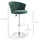 Adjustable Bar Stools Set of 2, Upholstered Counter Height Barstool with Swivel Seat, Wing Back, Footrest for Dining Room, â€ŽDark Green