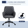 Office Chair with Adjustable Height  Diamond Line Design  Mid-Back Padded Armrests  and 360 Wheels  Dark Grey