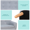 2-Seat Kids Sofa Linen Fabric and Wooden Frame Sofa for Kids and Toddlers Ages 3-6, 11" High Seat, Grey