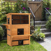 3-Tier Feral Cat House, Outdoor Kitten Condo Shelter with Raised Floor, Asphalt Roof, Escape Door, Jumping Platform, Yellow
