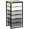 Dresser for Bedroom, 6 Drawer Dresser, Chest of Drawers with Steel Frame for Bedroom, Living Room, Grey
