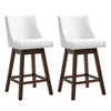 Bar Stools, Bar Stools with Backs, Nailhead Trim, Wood Legs for Kitchen, Bar, Bar Height Bar Stools, White