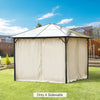 10' x 10' Universal Gazebo Sidewall Set with 4 Panel, 40 Hook/C-Ring Included for Pergolas & Cabanas, Beige