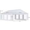 20' x 20' Heavy-duty Large Wedding Tent, Outdoor Carport Garage Party Tent, Patio Gazebo Canopy with Sidewall, White