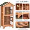 Wooden Outdoor Bird Cage, Featuring a Large Play House with Removable Bottom Tray 4 Perch, Orange