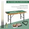 55'' Portable Folding Billiards Table Game Pool Table for Kids Adults With Cues, Ball, Rack, Brush, Chalk