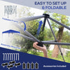 10' x 10' Pop Up Canopy with Adjustable Height, Foldable Gazebo Tent with Carry Bag with Wheels and 4 Leg Weight Bags for Outdoor, Blue