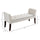 End of Bed Bench with Button Tufted Design, Upholstered Bench with Arms and Solid Wood Legs for Bedroom, Cream White