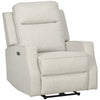 Electric Power Recliner Armchair with USB Charging Station, Sofa Recliner with Linen Upholstered Seat and Retractable Footrest, Cream White