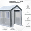 8' L x 6' W x 7' H Outdoor Walk-In Tunnel Greenhouse with Roll-up Windows, 2 Zippered Doors, & Weather Cover