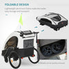 Child Bike Trailer 3 In1 Foldable Jogger Baby Transport Buggy Carrier with Shock Absorber System Rubber Tires  - White & Grey