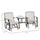 Outdoor Glider Chairs with Coffee Table, Patio 2-Seat Rocking Chair Swing Loveseat with Breathable Sling for Backyard, Porch, Beige