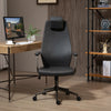 High-Back Executive Office Chair, Ergonomic Leather Computer Desk Chair with Adjustable Height, Removable Headrest and 360 Swivel Wheels