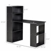 Bookshelf Desk 47" Modern Computer Desk With Bookshelf Office Compact Computer Crafting Hobby Desk Bookcase Black